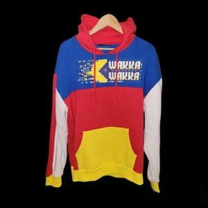 Pac-Man Adult Men's Pacman Wakka Wakka Pullover Hoodie Red Yellow Blue Medium